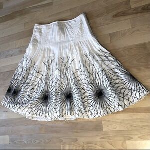 Rene Lezard White Embroidered Embellished Skirt